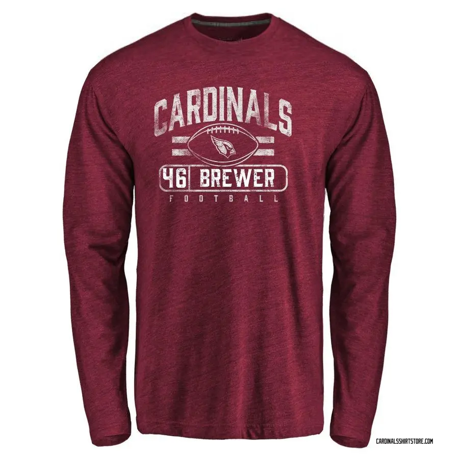 Youth Aaron Brewer Arizona Cardinals Flanker Tri-Blend Long Sleeve T-Shirt - Garnet