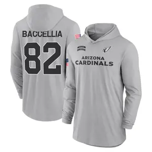 Youth Andre Baccellia Arizona Cardinals Gray 2024 Salute to Service Lightweight Performance Long Sleeve Hooded T-Shirt