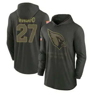Youth Andrew Wingard Arizona Cardinals Forest/Green 2025 Salute to Service Sideline Lightweight Hooded Pullover Long Sleeve T-Sh