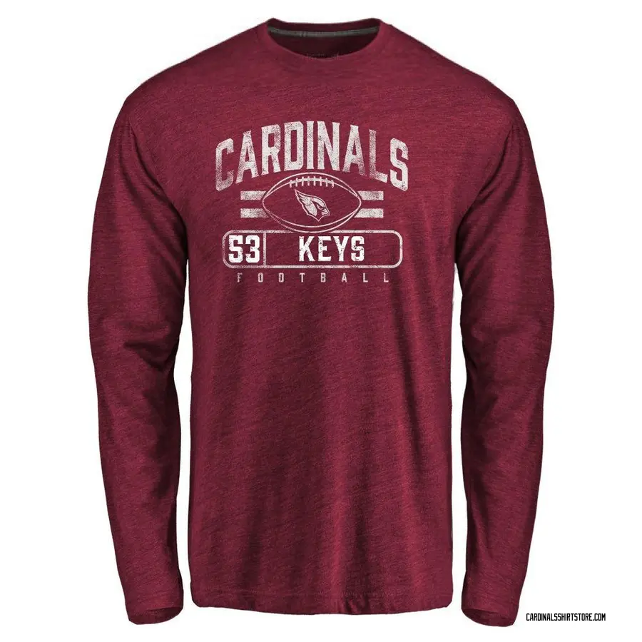 Youth Austin Keys Arizona Cardinals Flanker Tri-Blend Long Sleeve T-Shirt - Garnet