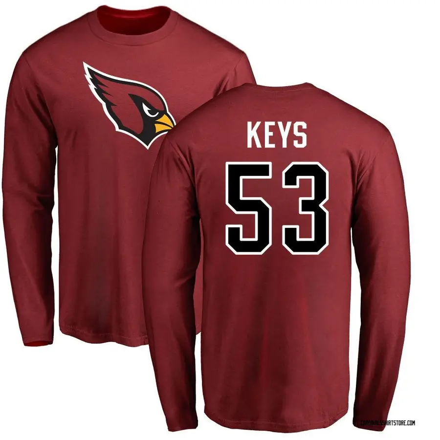 Youth Austin Keys Arizona Cardinals Name & Number Logo Long Sleeve T-Shirt - Maroon