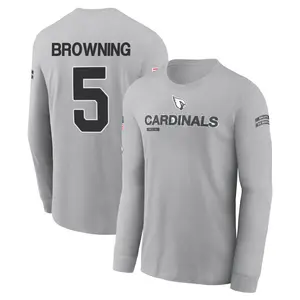 Youth Baron Browning Arizona Cardinals Gray 2024 Salute to Service Long Sleeve T-Shirt
