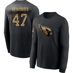 Youth Bernhard Seikovits Arizona Cardinals Black 2020 Salute To Service Sideline Performance Long Sleeve T-Shirt