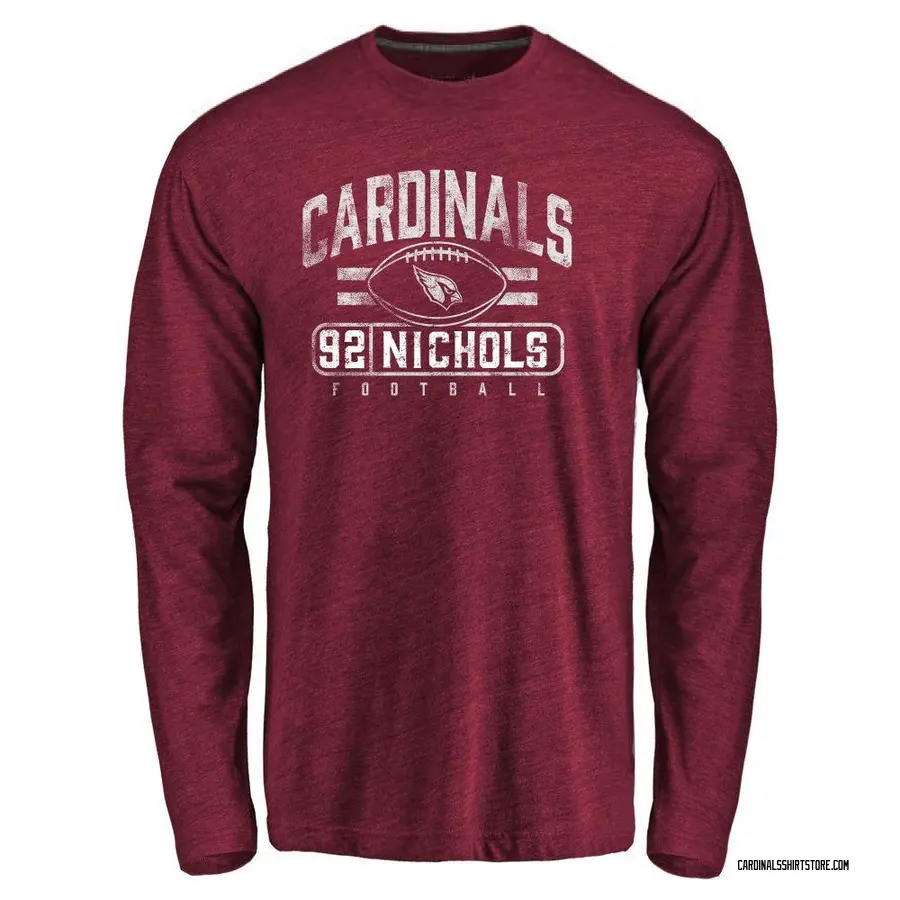 Youth Bilal Nichols Arizona Cardinals Flanker Tri-Blend Long Sleeve T-Shirt - Garnet