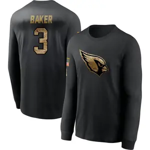 Youth Budda Baker Arizona Cardinals Black 2020 Salute To Service Sideline Performance Long Sleeve T-Shirt