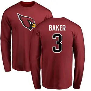 Youth Budda Baker Arizona Cardinals Name & Number Logo Long Sleeve T-Shirt - Maroon