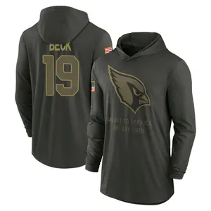 Youth Carson Beck Arizona Cardinals Forest/Green 2025 Salute to Service Sideline Lightweight Hooded Pullover Long Sleeve T-Shirt