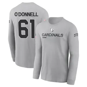 Youth Carter O'Donnell Arizona Cardinals Gray 2024 Salute to Service Long Sleeve T-Shirt