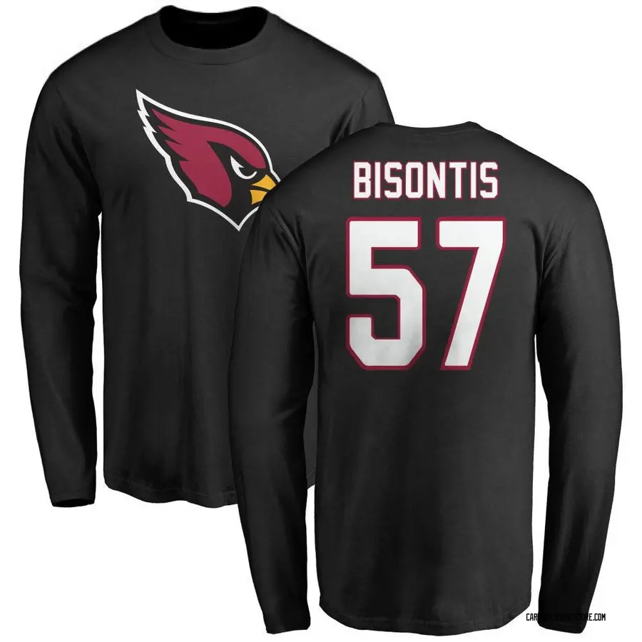 Youth Chase Bisontis Arizona Cardinals Name & Number Logo Long Sleeve T-Shirt - Black