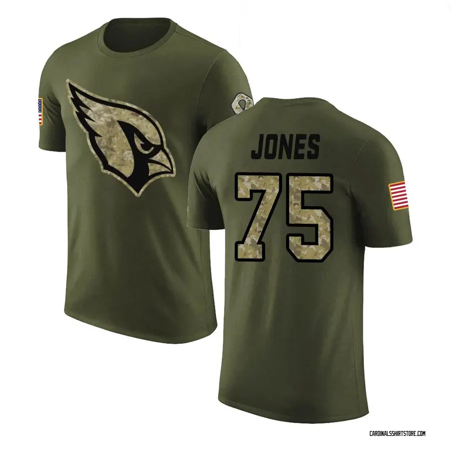 Youth Christian Jones Arizona Cardinals Olive Salute to Service Legend T-Shirt