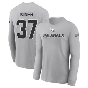 Youth Corey Kiner Arizona Cardinals Gray 2024 Salute to Service Long Sleeve T-Shirt