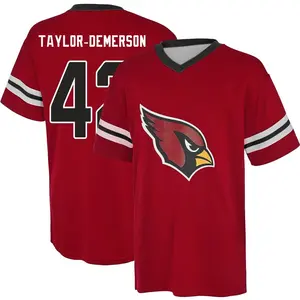 Youth Dadrion Taylor-Demerson Arizona Cardinals Red Name & Number Game Day V-Neck T-Shirt