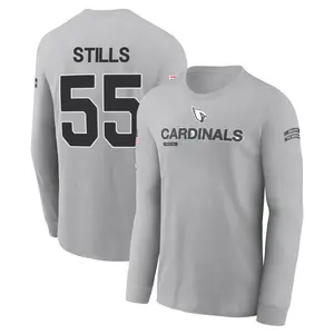 Youth Dante Stills Arizona Cardinals Gray 2024 Salute to Service Long Sleeve T-Shirt