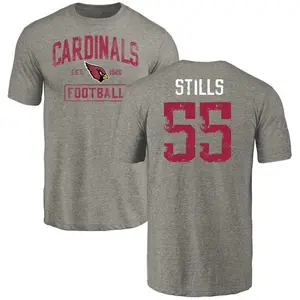 Youth Dante Stills Arizona Cardinals Gray Distressed Name & Number Tri-Blend T-Shirt