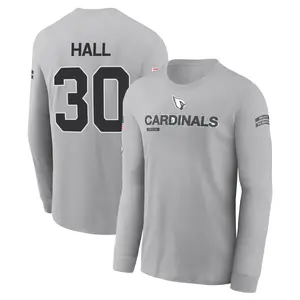 Youth Darren Hall Arizona Cardinals Gray 2024 Salute to Service Long Sleeve T-Shirt