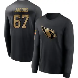 Youth Demontrey Jacobs Arizona Cardinals Black 2020 Salute To Service Sideline Performance Long Sleeve T-Shirt