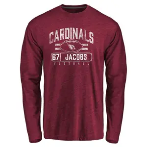 Youth Demontrey Jacobs Arizona Cardinals Flanker Tri-Blend Long Sleeve T-Shirt - Garnet