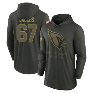 Youth Demontrey Jacobs Arizona Cardinals Forest/Green 2025 Salute to Service Sideline Lightweight Hooded Pullover Long Sleeve T-