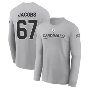 Youth Demontrey Jacobs Arizona Cardinals Gray 2024 Salute to Service Long Sleeve T-Shirt