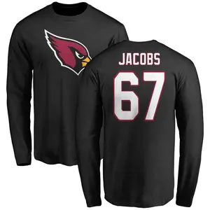 Youth Demontrey Jacobs Arizona Cardinals Name & Number Logo Long Sleeve T-Shirt - Black