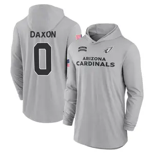 Youth Denzel Daxon Arizona Cardinals Gray 2024 Salute to Service Lightweight Performance Long Sleeve Hooded T-Shirt