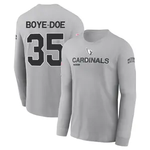 Youth Ekow Boye-Doe Arizona Cardinals Gray 2024 Salute to Service Long Sleeve T-Shirt