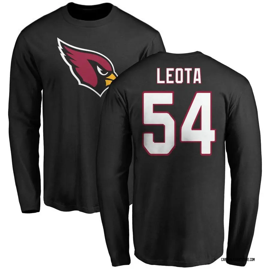 Youth Eku Leota Arizona Cardinals Name & Number Logo Long Sleeve T-Shirt - Black