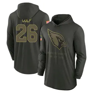 Youth Elijah Culp Arizona Cardinals Forest/Green 2025 Salute to Service Sideline Lightweight Hooded Pullover Long Sleeve T-Shirt