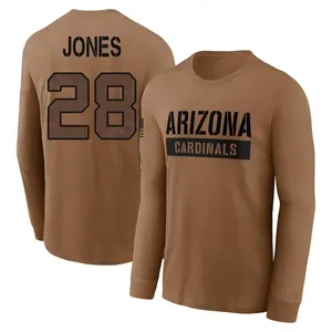 Youth Elijah Jones Arizona Cardinals Brown 2023 Salute To Service Long Sleeve T-Shirt