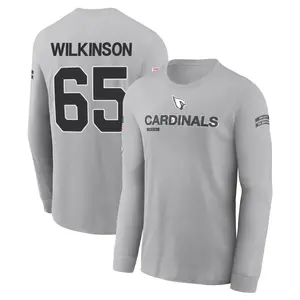 Youth Elijah Wilkinson Arizona Cardinals Gray 2024 Salute to Service Long Sleeve T-Shirt