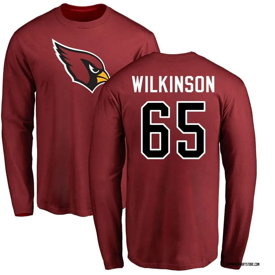 Youth Elijah Wilkinson Arizona Cardinals Name & Number Logo Long Sleeve T-Shirt - Maroon