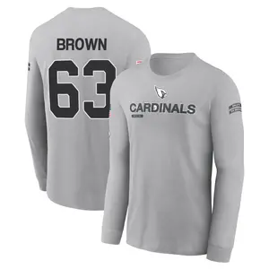 Youth Evan Brown Arizona Cardinals Gray 2024 Salute to Service Long Sleeve T-Shirt