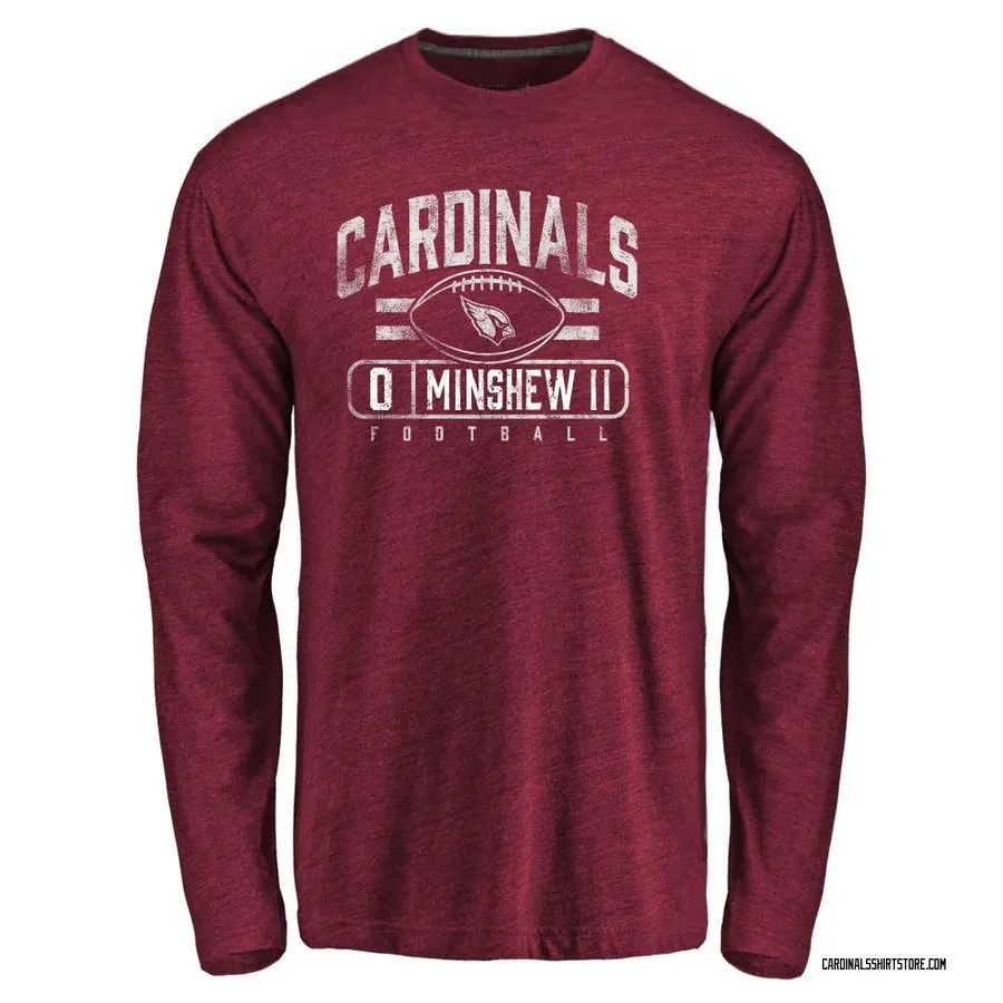 Youth Gardner Minshew Arizona Cardinals Flanker Tri-Blend Long Sleeve T-Shirt - Garnet