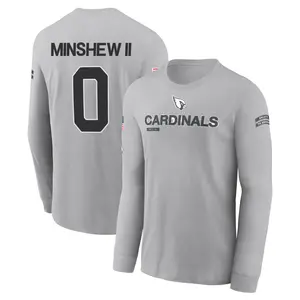 Youth Gardner Minshew Arizona Cardinals Gray 2024 Salute to Service Long Sleeve T-Shirt
