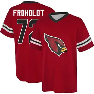 Youth Hjalte Froholdt Arizona Cardinals Red Name & Number Game Day V-Neck T-Shirt