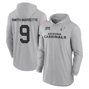 Youth Ihmir Smith-Marsette Arizona Cardinals Gray 2024 Salute to Service Lightweight Performance Long Sleeve Hooded T-Shirt