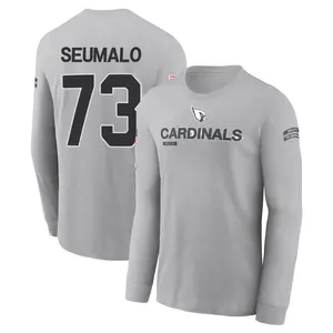 Youth Isaac Seumalo Arizona Cardinals Gray 2024 Salute to Service Long Sleeve T-Shirt