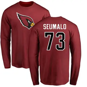 Youth Isaac Seumalo Arizona Cardinals Name & Number Logo Long Sleeve T-Shirt - Maroon
