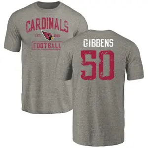Youth Jack Gibbens Arizona Cardinals Gray Distressed Name & Number Tri-Blend T-Shirt