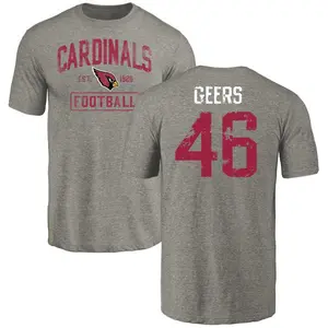 Youth Jameson Geers Arizona Cardinals Gray Distressed Name & Number Tri-Blend T-Shirt
