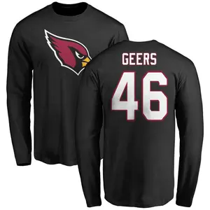 Youth Jameson Geers Arizona Cardinals Name & Number Logo Long Sleeve T-Shirt - Black