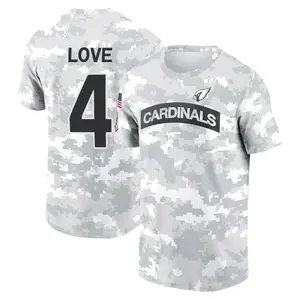 Youth Jeremiyah Love Arizona Cardinals Arctic Camo 2024 Salute to Service Performance T-Shirt