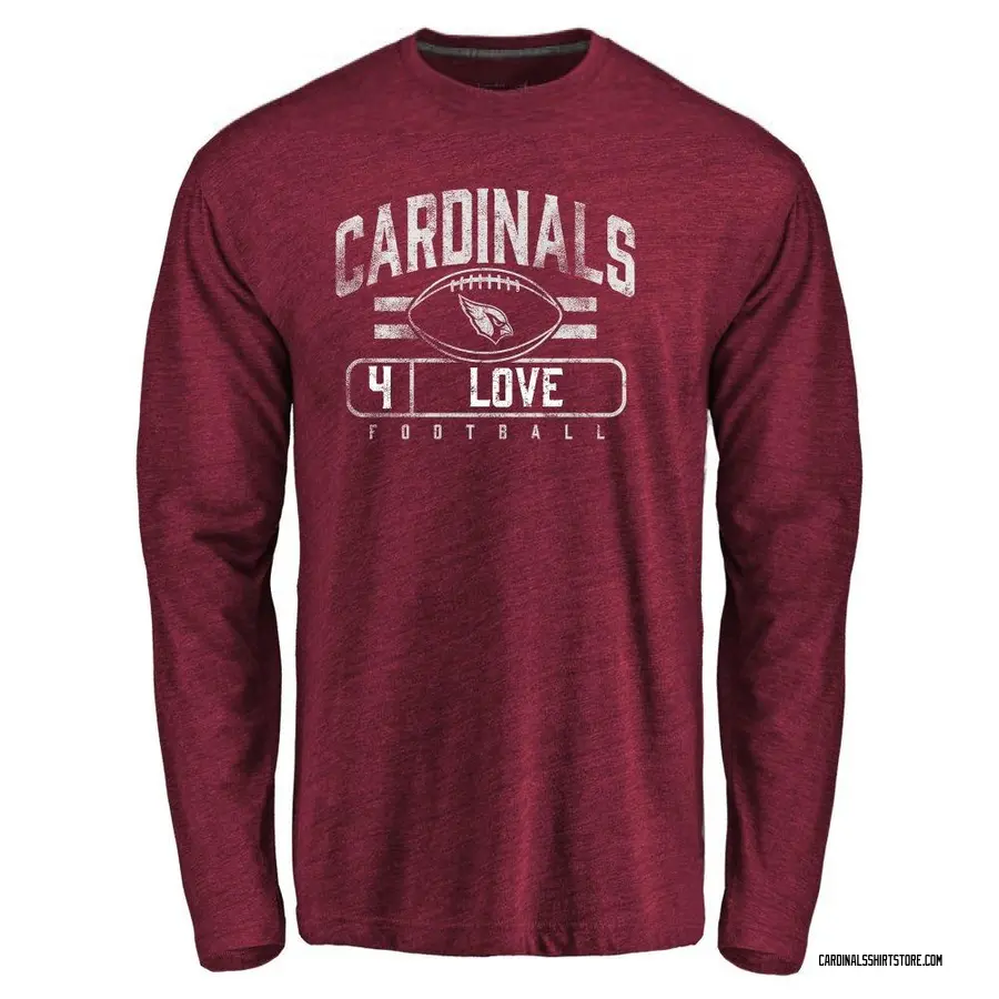 Youth Jeremiyah Love Arizona Cardinals Flanker Tri-Blend Long Sleeve T-Shirt - Garnet