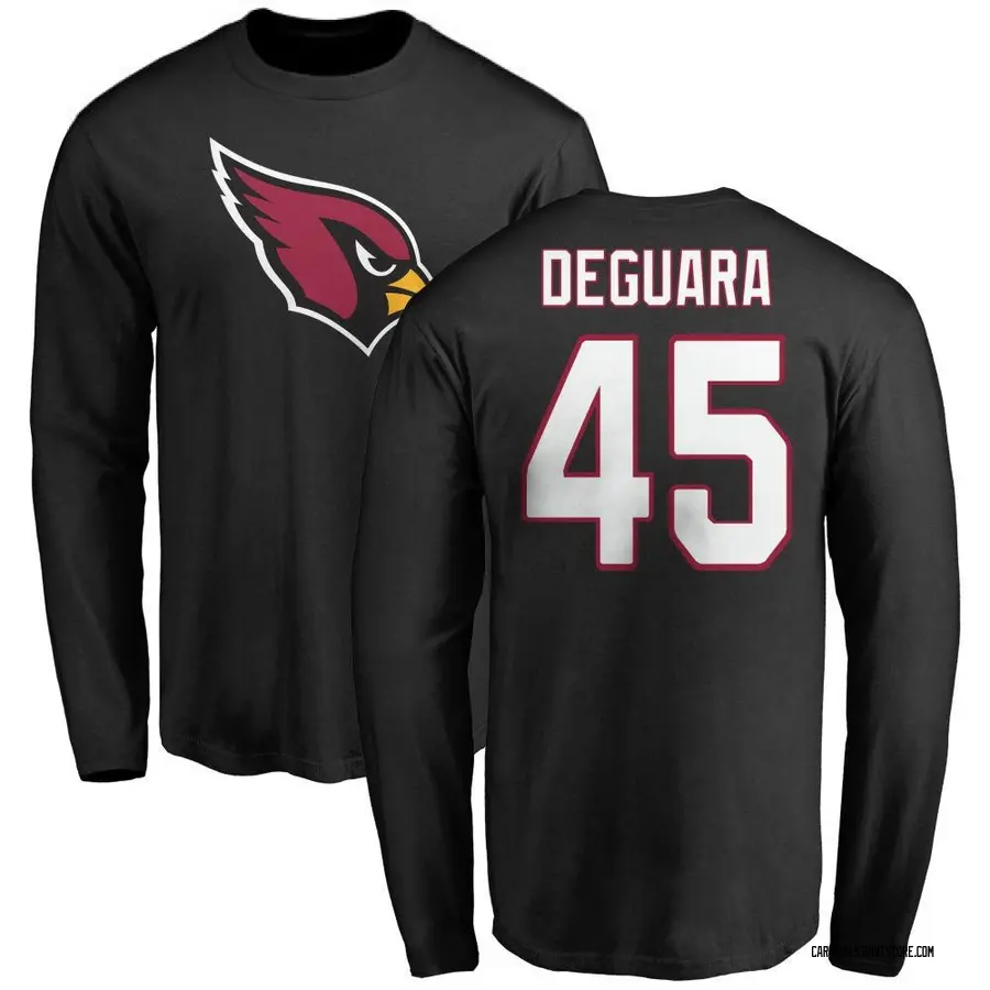 Youth Josiah Deguara Arizona Cardinals Name & Number Logo Long Sleeve T-Shirt - Black