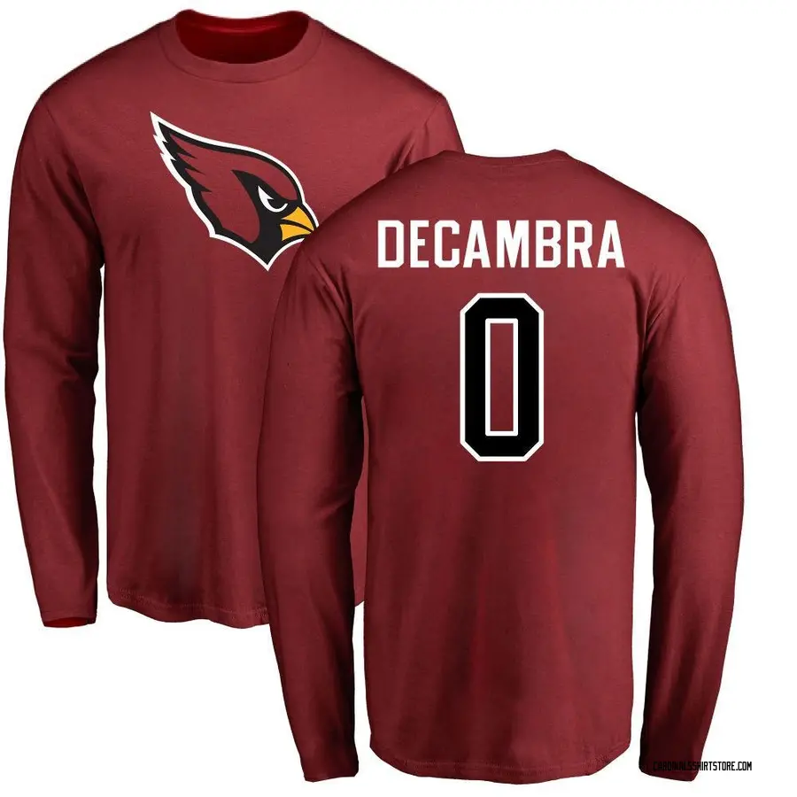 Youth Ka'ena Decambra Arizona Cardinals Name & Number Logo Long Sleeve T-Shirt - Maroon