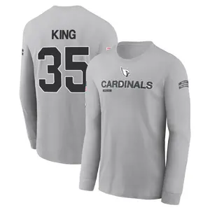 Youth Kalen King Arizona Cardinals Gray 2024 Salute to Service Long Sleeve T-Shirt