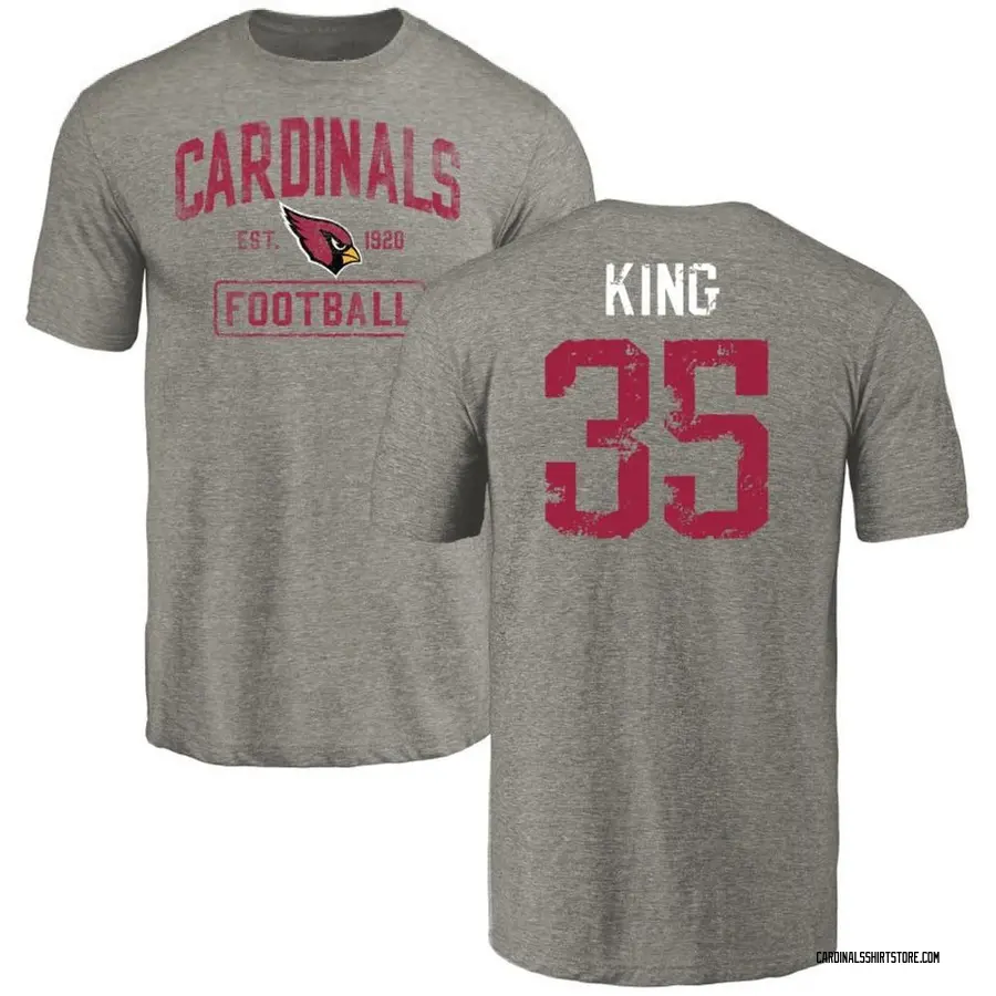 Youth Kalen King Arizona Cardinals Gray Distressed Name & Number Tri-Blend T-Shirt