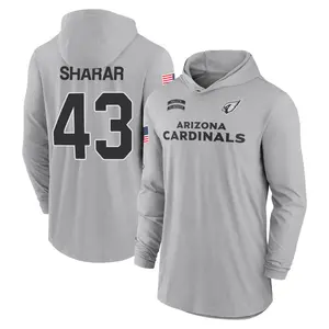Youth Karson Sharar Arizona Cardinals Gray 2024 Salute to Service Lightweight Performance Long Sleeve Hooded T-Shirt