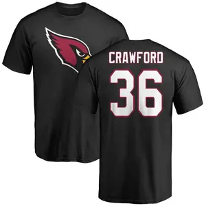 Youth Kitan Crawford Arizona Cardinals Name & Number Logo T-Shirt - Black