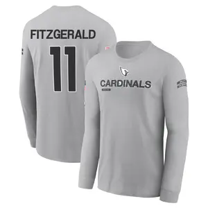 Youth Larry Fitzgerald Arizona Cardinals Gray 2024 Salute to Service Long Sleeve T-Shirt